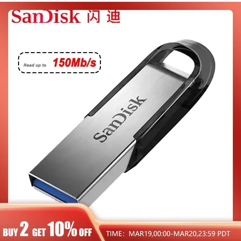 Sandisk USB ÷ ̺ 3.0, Pendrive 128GB, 64GB, Ʈ ÷ 32GB,  ̺ 16GB, 256GB Ű, PC USB ޸ ƽ 150MB